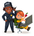 not female professions strong woman police vector image