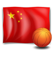 a ball in front of the chinese flag vector image vector image