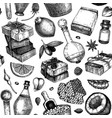 hand-sketched soap design natural ingredients vector image vector image