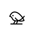 little bird line monoline logo icon vector image