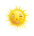 sun smile winking cartoon emoticon summer emoji vector image