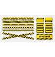 various quarantine zone warning tapes and shields vector image vector image