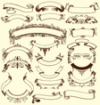 vintage floral decorative ribbons elements vector image