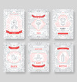 breastfeeding thin line brochure cards set chil vector image