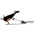 dog lawnmower vector image