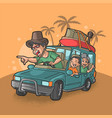 family traveling holiday vector image