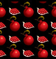 fruit seamless pattern with red ripe pomegranates vector image