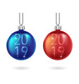 set of shiny christmas and blue ball isolated vector image