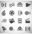 film strip related icons set on background vector image
