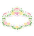 floral frame watercolor template decoration vector image
