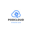 server cloud podcast logo icon vector image vector image
