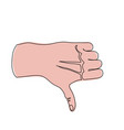 thumb down dislike hand gesture one continuous vector image
