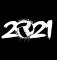2021 new year and a volleyball ball from blots vector image