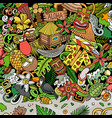 hawaii cartoon doodles frame vector image vector image