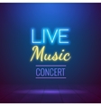 neon live music concert acoustic party poster vector image vector image