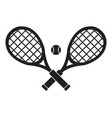crossed tennis rackets and ball vector image vector image