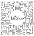 kitchen doodle set vector image