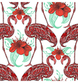 seamless pattern with flamingo vector image vector image