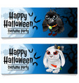 two horizontal cards on the theme of the halloween vector image