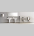 dirty public toilet realistic interior vector image
