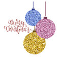 hanging christmas ball gold glitter hand drawn vector image vector image