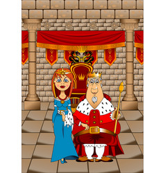 King and queen interior medieval royal palace Vector Image
