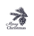 merry christmas hand drawn card design vector image