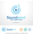 sound wind logo template vector image vector image