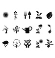 tree sprout growing icons set vector image