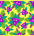 tropical leaf palms flower bougainvillea seamless vector image vector image
