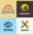 education logo set vector image vector image