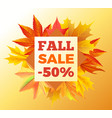 fall sale -50 off icon poster vector image vector image