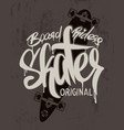 skate board lettering t-shirt graphics design vector image vector image