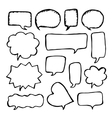 speech or thought bubbles set cartoon doodle vector image