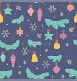 toys on christmas tree new year balls seamless vector image