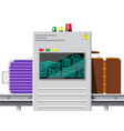 airport security scanner conveyor with luggage vector image vector image