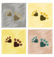 assembly flat shading style icons cat tracks vector image vector image