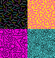retro 80s seamless pattern background set vector image vector image