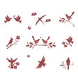 silhouettes of birds on branches vector image