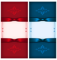 vintage invitation cards red and blue vector image vector image