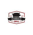 vintage retro pork pig bbq grill badge barbecue vector image vector image