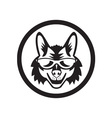 coyote sunglasses circle retro vector image