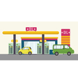flat landscape with gas station oil car cafe vector image