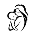 mother and baby stylized symbol vector image vector image