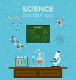 science day card of school tools for education vector image