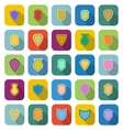 shield color icons with long shadow vector image vector image