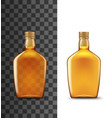 alcohol drink glass bottle realistic whiskey vector image vector image
