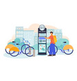 bicycle rental flat composition vector image