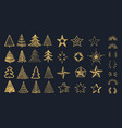 christmas decorations pack doodle xmas tree vector image vector image