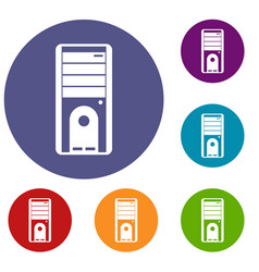 System unit of a computer icon flat style Vector Image